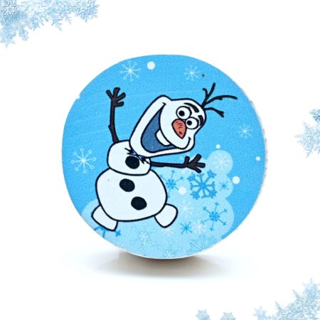Handmade Pine Wood Olaf Themed Knob for Kids Furniture